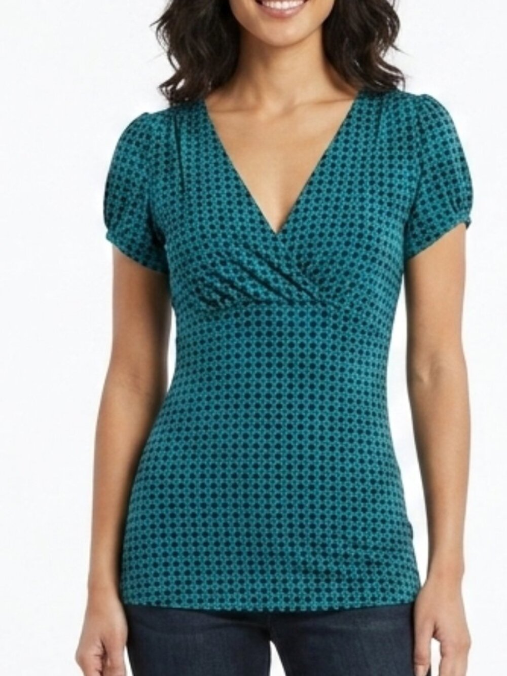 Banana Republic V-Neck Empire Waist Print Top- Sz. Sm